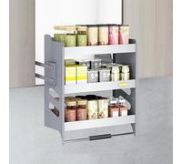 Scaffale Retrattile A 3 Livelli per Armadio da Cucina per Impieghi Gravosi Cestello di Sollevamento Armadio Superiore Portaspezie in Metallo, One Color, 14.2"x11"x24.8"