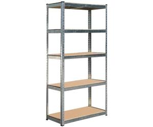 SCAFFALE RINFORZATO KIT CON 5 RIPIANI IN METALLO E LEGNO MDF 90 x 40 x h. 180 cm