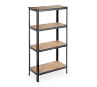 Scaffale robuste nero con 4 ripiani Scaffalatura componibile 9,4 kg 4 ripiani