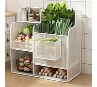 Scaffale rotante da cucina, organizer per frutta e verdura con ruote per un'organizzazione efficiente della cucina, design salvaspazio, facile accesso alla produzione