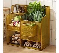 Scaffale rotante da cucina, organizer per frutta e verdura con ruote per un'organizzazione efficiente della cucina, design salvaspazio, facile accesso alla produzione