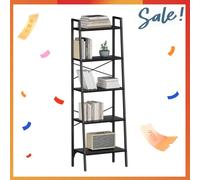 Scaffale Rovere & Tea Scaffale stretto a 5 piani con struttura in acciaio da 172 cm, libreria aperta dal design industriale Brown