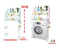 SCAFFALE SALVA SPAZIO ORGANIZER MENSOLE LAVATRICE BAGNO WC MOBILE 3 ANTE COLORI