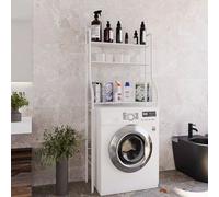 SCAFFALE SALVASPAZIO 155X65X25 PER BAGNO SOPRA LAVATRICE 3 RIPIANI BIANCO