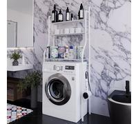 SCAFFALE SALVASPAZIO 155X65X25 PER BAGNO SOPRA LAVATRICE 3 RIPIANI BIANCO