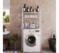 SCAFFALE SALVASPAZIO 155X65X25 PER BAGNO SOPRA LAVATRICE 3 RIPIANI BIANCO