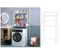 Scaffale salvaspazio lavatrice 155x65x25 bagno 3 piani mobile bianco lavanderia
