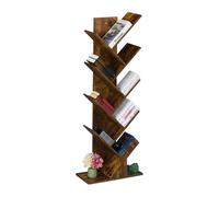 Scaffale Salvaspazio Libreria Mobile Stretto Porta Libri CD 9 Ripiani Albero