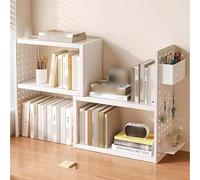 Scaffale Salvaspazio, Pannelli con Chiodi sui Lati Salvaspazio Estensibile Adatto agli Angoli Stabile, Ripiano Scrivania for Dormitori Camere Uffici(White)