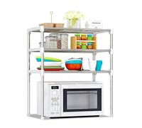 Scaffale Salvaspazio per Microonde 60x25x65 cm 3 Ripiani Rack per Cucina