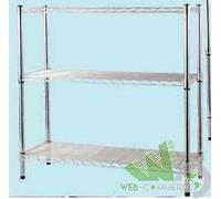 SCAFFALE SCAFFALATURA 3 PIANI RIPIANI BRIXO MANHATTAN ACCIAIO CROMO 90x35xH90 CM