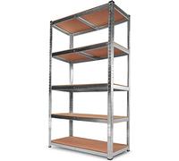 Scaffale Scaffali Scaffalature Metallo e Mensole in Mdf ad Incastro Robusto per Carichi Pesanti 5 Ripiani Ognuno da 175Kg=875Kg Totale H180x90x40cm per Garage, Officina, Magazzino, Ufficio (Cod. 5828)