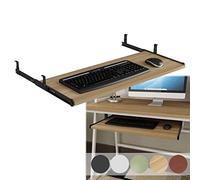 Scaffale scorrevole per tastiera, cassetto in legno per tastiera e mouse, perfetto per casa, ufficio, tavolo da studio e scrivania da gioco
