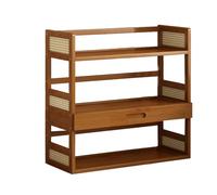 Scaffale Scrivania da Dormitorio in Bambù a 3 Livelli, Organizer da Scrivania con Cassetti, Recintato Su Tre Lati per Evitare Cadute, per Ufficio, Dormitorio, Casa(60cm/24in)