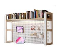 Scaffale Scrivania, Piattaforma Perforata Archiviazione a Strati Acciaio al Carbonio Rinforzato, Ripiano Scrivania Adatto per Dormitorio Casa Ufficio(Brown,80x25x73)