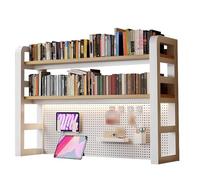 Scaffale Scrivania, Piattaforma Perforata Archiviazione a Strati Acciaio al Carbonio Rinforzato, Ripiano Scrivania Adatto per Dormitorio Casa Ufficio(Brown,140x25x130)
