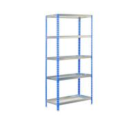 Scaffale senza tornelli da giardino 5 ripiani Blu/Galvanizzato Simonrack 1800x900x300 mm - Scaffale da giardino - garden - stoccaggio da giardino 180 kg di capacità per ripiano