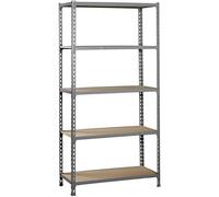 SimonRack Scaffalatura metallica senza viti Maderclick 5 ripiani. Colore grigio/legno 1800x800x400 mm - grigio 338100025188045