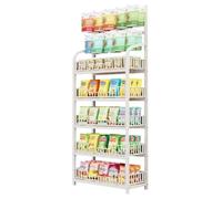 Scaffale Snack Negozi Espositore per frutta e verdura da supermercato, espositore per snack al dettaglio, 5 ripiani, stand per concessioni per home theater con ganci per sacchetti/caramelle,