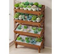 Scaffale Snack Negozi Espositore per snack, espositore per piante in vaso autoportante in legno, 4 ripiani, grande, per soggiorno/cucina/dispensa/ufficio, portaoggetti per frutta e verdura,