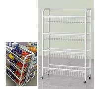 Scaffale Snack Negozi Espositore per snack, espositore per scaffali da supermercato con ruote, organizer per snack e caramelle sottile commerciale, stand di concessioni alto 34" per la conse