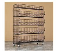 Scaffale Snack Negozi Espositore per snack, scaffali per supermercati, scaffale per frutta a 4/5 ripiani, impilabile, in filo metallico, per frutta, verdura, prodotti, cipolle, patate, snack
