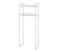 Scaffale sopra lavatrice bianco con 2 ripiani portaoggetti in kit montaggio