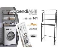 SCAFFALE SOPRA LAVATRICE METALLO MOBILE BAGNO MENSOLE RIPIANI LAVANDERIA 161 cm