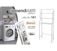 SCAFFALE SOPRA LAVATRICE METALLO MOBILE BAGNO MENSOLE RIPIANI LAVANDERIA 161cm