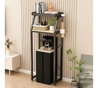 Scaffale Sopra Mini Frigorifero, Mensola Cucina A 4 Livelli, Supporto Microonde Autoportante, Organizzatore In Metallo Resistente Per Stazione Distributore D’acqua, Cucina(Black,H158*50cm/62*20")