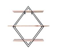 Scaffale sospeso a parete con 3 ripiani a tubo Sh mensola da parete divisoria libreria soggiorno ferro/legno mensole galleggianti stile vintage | Mensola da cucina retrò nera larghezza 80 x profondità