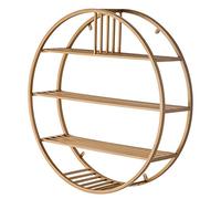 Scaffale sospeso a parete con tubo Sh a 3/4 ripiani, barra rotonda, mensola da parete utilizzata per rack/portabottiglie / libreria/cornice decorativa da appendere | Stile loft retrò e vintage | Oro