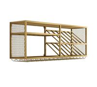 Scaffale sospeso da parete per bar, in metallo, multifunzione, per vetrine (oro, 120 x 45 cm), perfetto per la decorazione di casa e bar