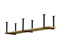 Scaffale sospeso da parete per cucina e garage, supporto in legno massello e metallo per pentole, utensili, vasi di fiori, ideale per casa, ristorante e bar