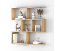 Scaffale sospeso in legno rustico, 3 ripiani, da parete, per camera da letto, soggiorno, bagno, cucina e ufficio