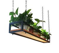 Scaffale sospeso in metallo per piante, da appendere al soffitto, per piante da interno, vasi da fiori, cucina, bar, mensola decorativa per libri e piante