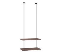 Scaffale sospeso industriale da soffitto, espositore in legno da appendere per cucina, bar, piante, libri, scarpe