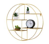 Scaffale sospeso rotondo da parete con contenitore in legno, libreria decorativa per soggiorno, camera da letto, cucina, stile scandinavo shabby chic