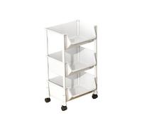 Scaffale sottile a 4 ripiani su ruote, versatile per cucina e bellezza, libreria stretta per piccoli spazi, scaffale mobile per libri e forniture