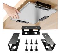 Scaffale sotto la scrivania per computer portatile, 3 x 3 x 10 cm, in metallo, scaffale per laptop sotto il vassoio della scrivania, struttura stabile per modem, Smart TV Box, console di gioco sottile