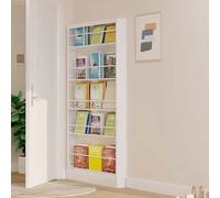 Scaffale Stretto Dietro La Porta, Libreria con Ripiani Regolabili e Barriera, Stoccaggio Spazio Nascosto Dietro la Porta, per Camera da Letto Soggiorno Cucina, Salvaspazio