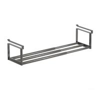 Scaffale telescopico espandibile per armadietto, regolabile, in acciaio al carbonio, per scarpe, cucina, bagno, salvaspazio, nero, bianco (B1)