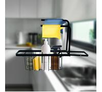 scaffale telescopico per lavello organizer cucina lavandino porta saponi spugne