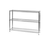Archimede Sistema Componibile, Scaffale Tre Ripiani, Grigio (Cromato), 121 x 36 x 90 cm