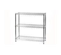 Scaffale cromato con 3 ripiani cromato in kit Dimensioni 35x90xh90 - peso 13,5 kg cm Cromo lucido