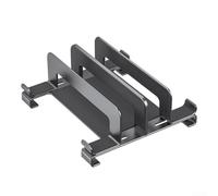 Scaffale verticale per laptop con larghezza regolabile e staffa di dissipazione del calore, progettato per organizzare lo spazio sulla scrivania e proteggere i dispositivi con cuscinetti in silicone