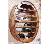 Scaffale Vini da Appendere Botte-Vino Scaffale a Parete per 24 Bottiglie Verniciato Marrone -