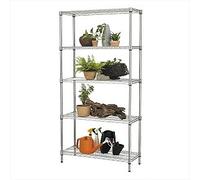 Kit scaffale Archimede Outdoor - 5 ripiani - acciaio zincato - 36x90x177 cm - cromato - Serena Group