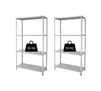 SCAFFALI 4 RIPIANI IN METALLO GRIMA "BASE" GRIGIO PORTATA 200 KG 90x40x174 CM