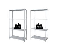 SCAFFALI 4 RIPIANI IN METALLO GRIMA "MINI" GRIGIO PORTATA 160 KG 60x30x140 CM